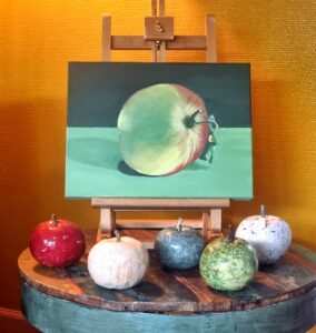 schilderij en appels